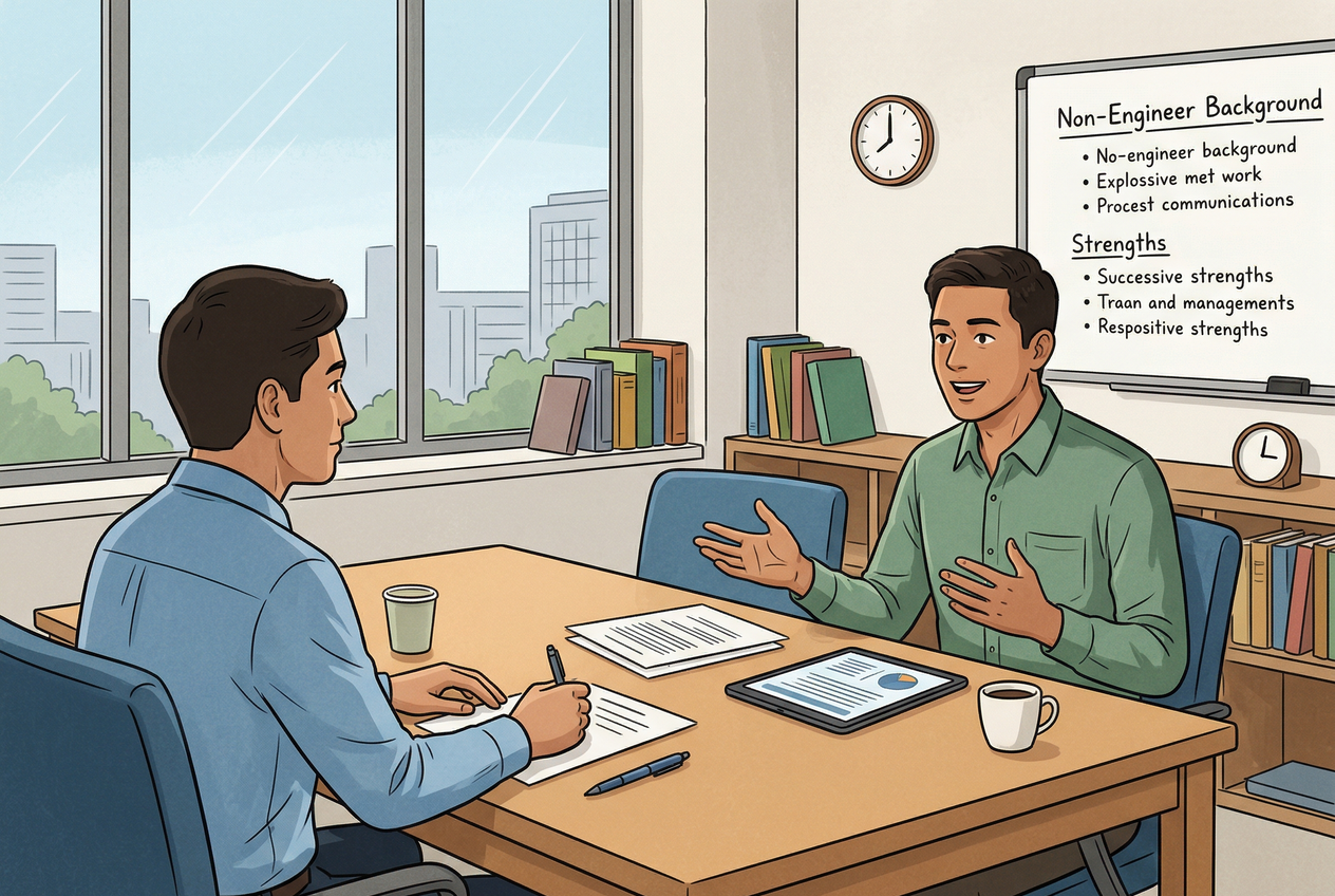 Two professionals conducting a mock interview session in a meeting room